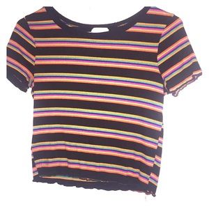 Stipe shirt crop top